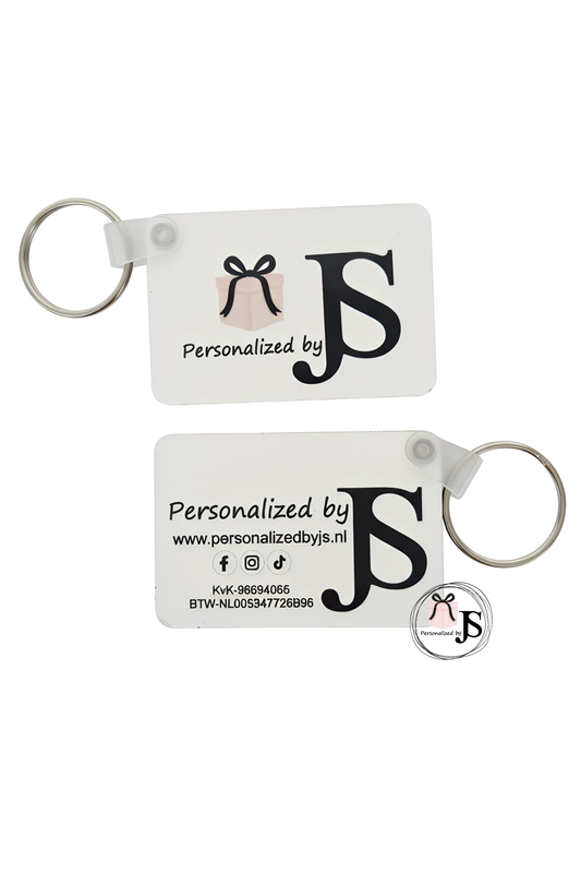 Blanco product - Houten rechthoekige sleutelhanger 6 x 4 cm