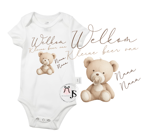 Baby romper: Welkom kleine beer van papa en mama