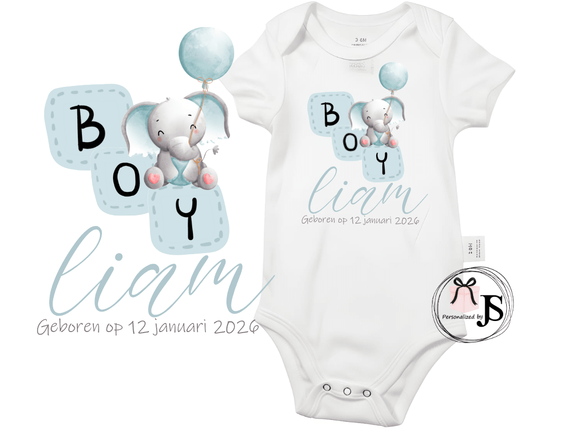 Baby Romper: Hoera! Het is een Jongen - Personalized by JS