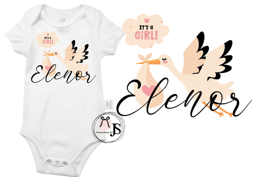 Baby Romper: Hoera! Het is een meisje - Personalized by JS