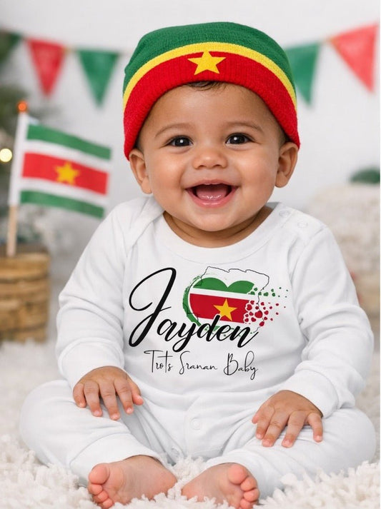 Gepersonaliseerd Babypak – Trots Sranan Baby - Personalized by JS