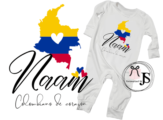Gepersonaliseerde babypak Roots Colombia - Personalized by JS