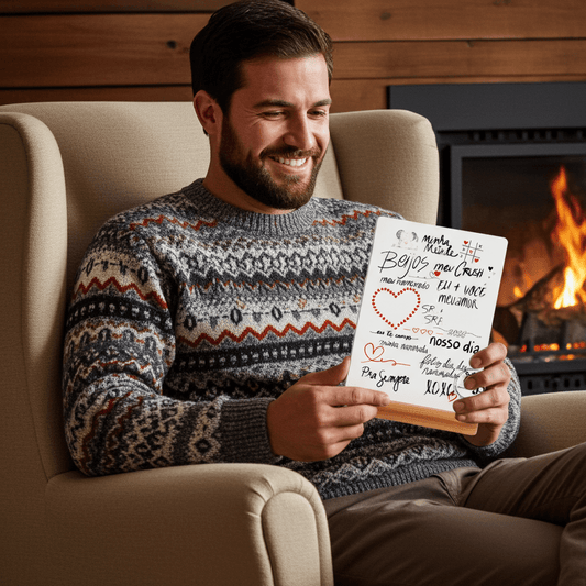 Metalen Fotolijst met Houten Basis - Valentijn - Personalized by JS