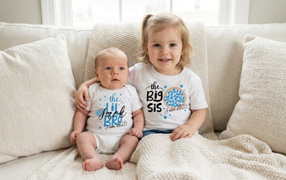 1 Baby romper broertje en 1 grote zus shirt - Personalized by JS