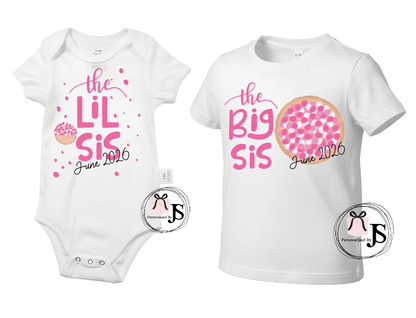 1 Baby romper en 1 grote zus shirt - Personalized by JS
