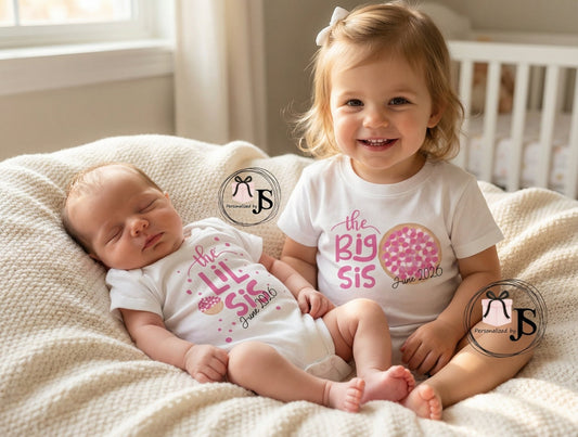 1 Baby romper en 1 grote zus shirt - Personalized by JS