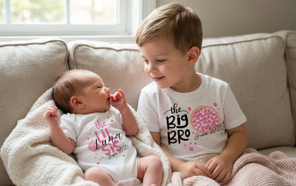 1 Baby romperzusje en 1 grote broer shirt - Personalized by JS