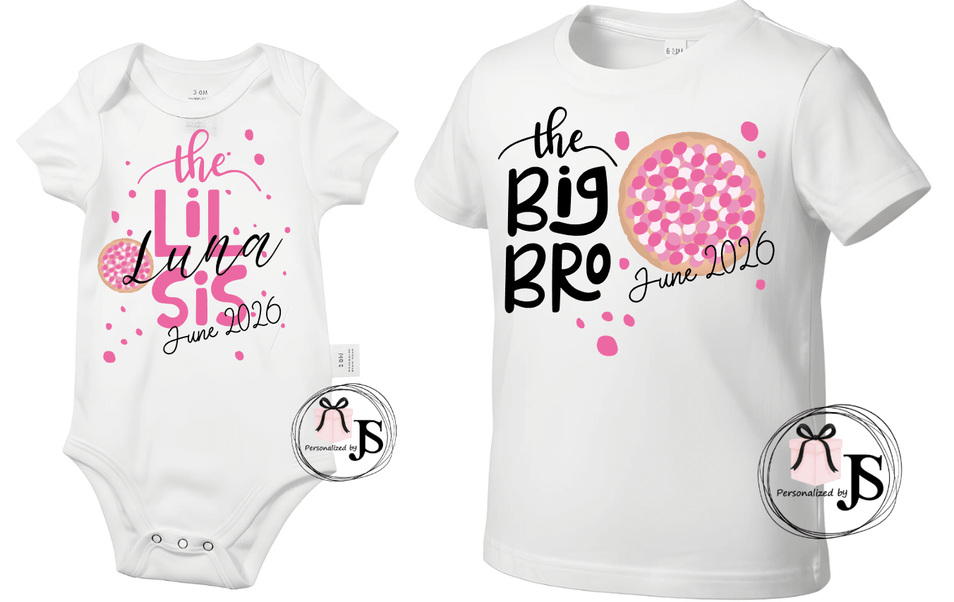 1 Baby romperzusje en 1 grote broer shirt - Personalized by JS