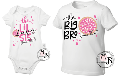 1 Baby romperzusje en 1 grote broer shirt - Personalized by JS