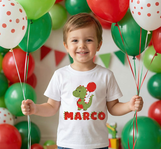 Kinder Shirt 1 jaar  Dino met naam