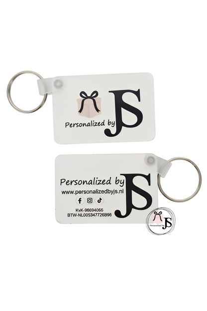 Blanco product - Houten rechthoekige sleutelhanger 6 x 4 cm