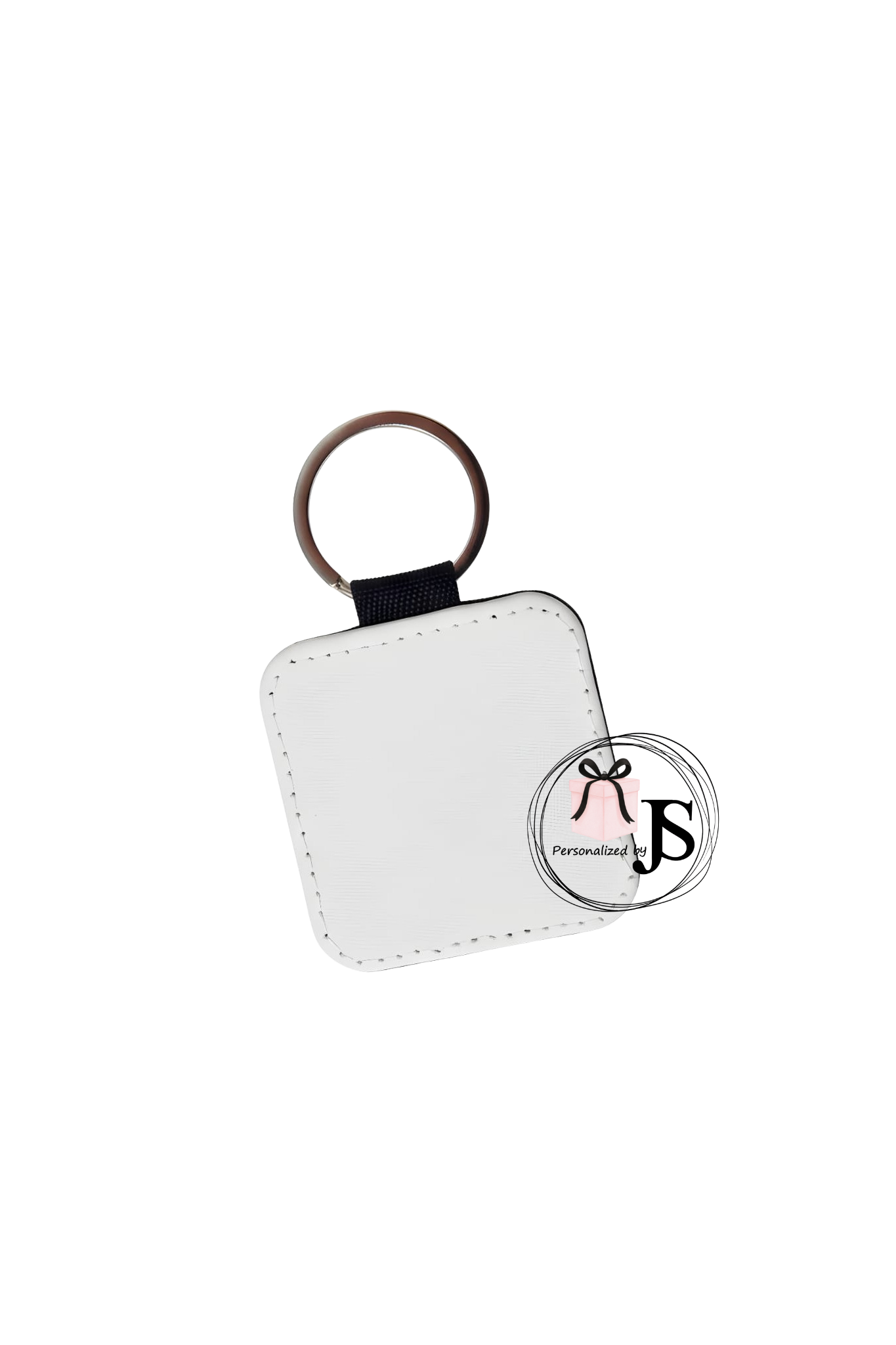 Blanco product - PU Leren Sleutelhanger Vierkant 5 x 5 cm