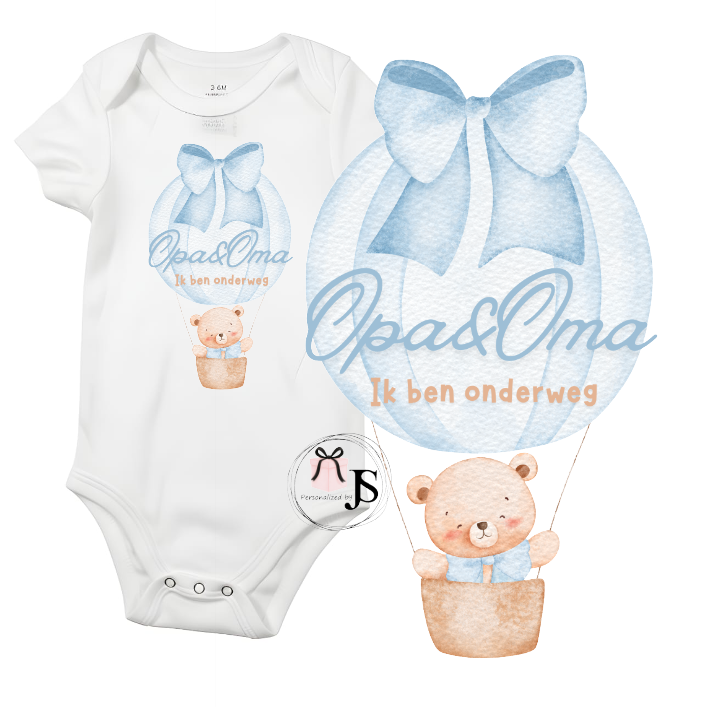Baby romper: ''Opa & Oma... Ik ben onderweg''