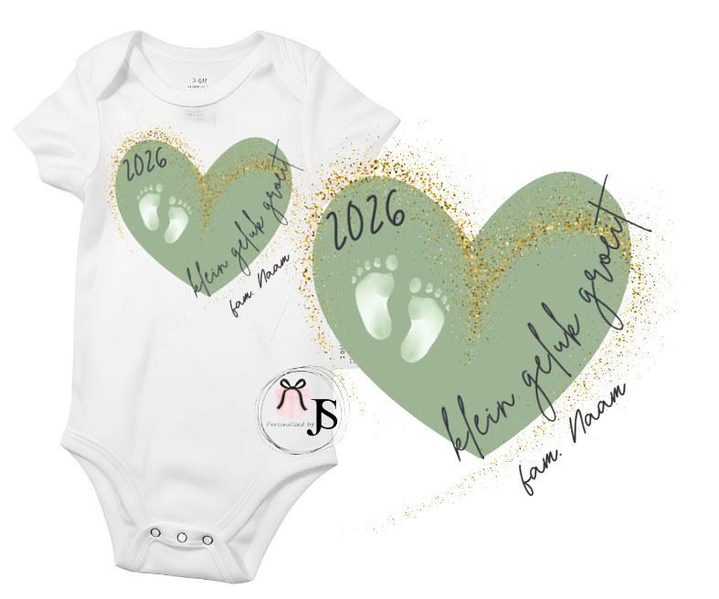 Baby romper: Klein geluk groeit... 2026 + Fam. Naam