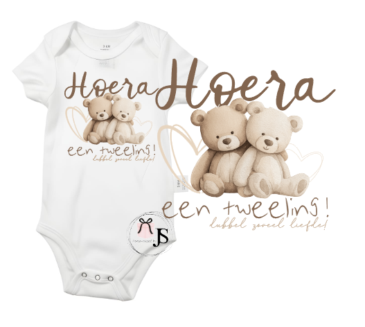 Baby romper: ''Hoera een tweeling''