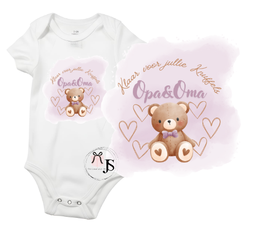 Baby romper: ''Klaar voor jullie knuffels... Opa & Oma''