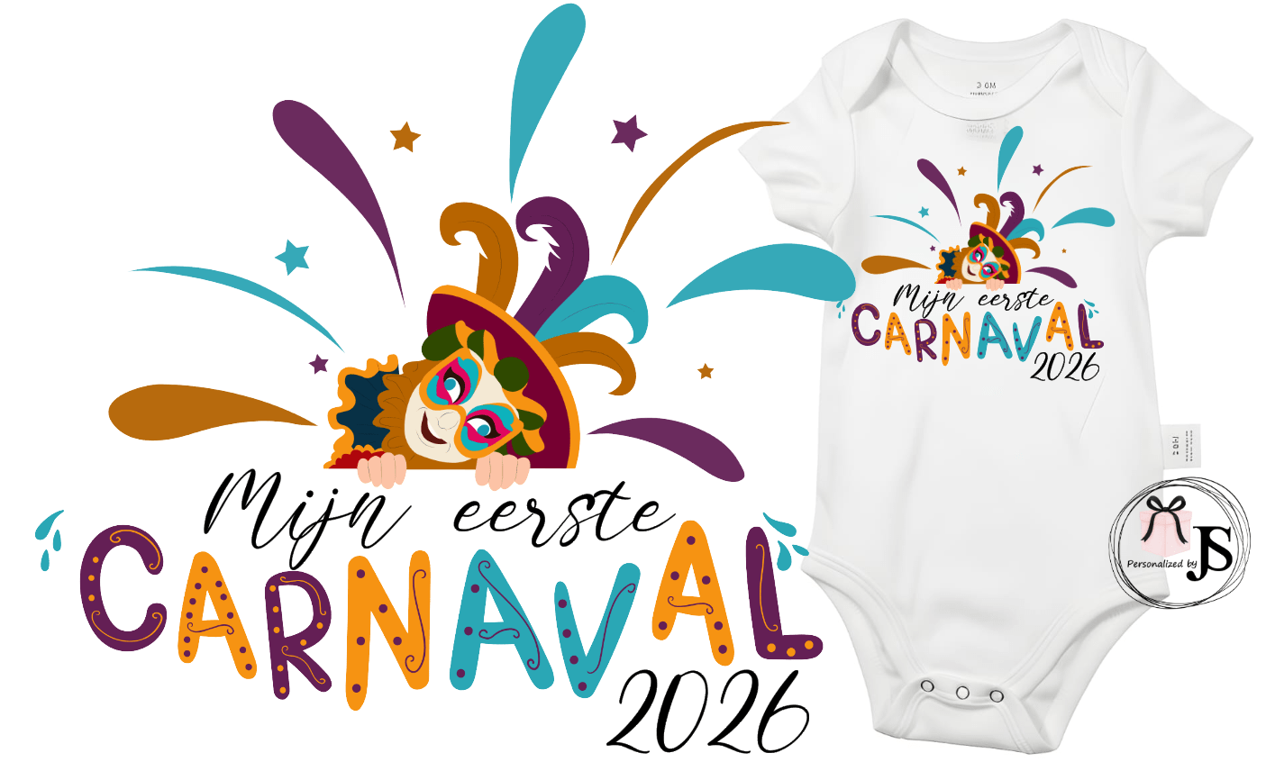 Baby Romper Caraval Collectie - Personalized by JS