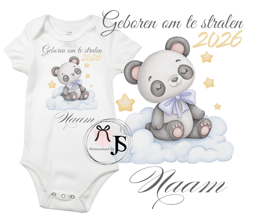 Baby Romper Geboren om te stralen - Personalized by JS