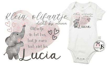 Baby Romper: Hoera! baby is geboren + naam - Personalized by JS