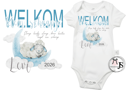 Baby Romper: Hoera! baby is geboren + naam - Personalized by JS