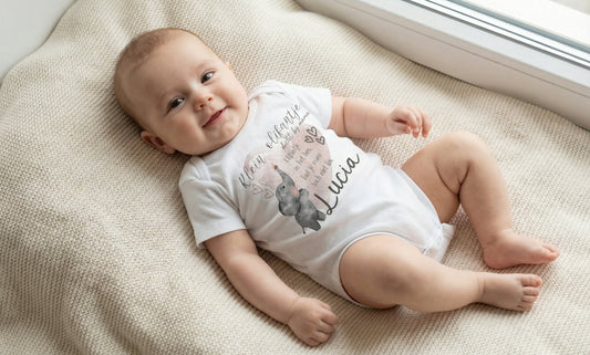 Baby Romper: Hoera! baby is geboren + naam - Personalized by JS