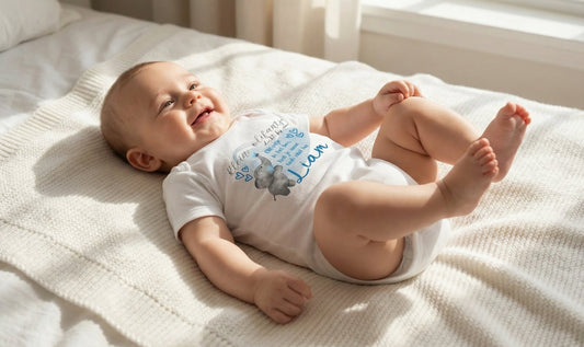 Baby Romper: Hoera! baby is geboren + naam - Personalized by JS