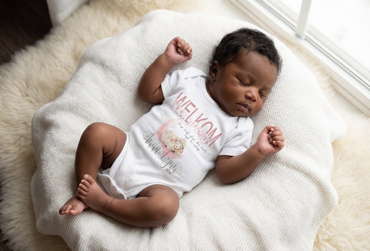 Baby Romper: Hoera! baby is geboren + naam - Personalized by JS