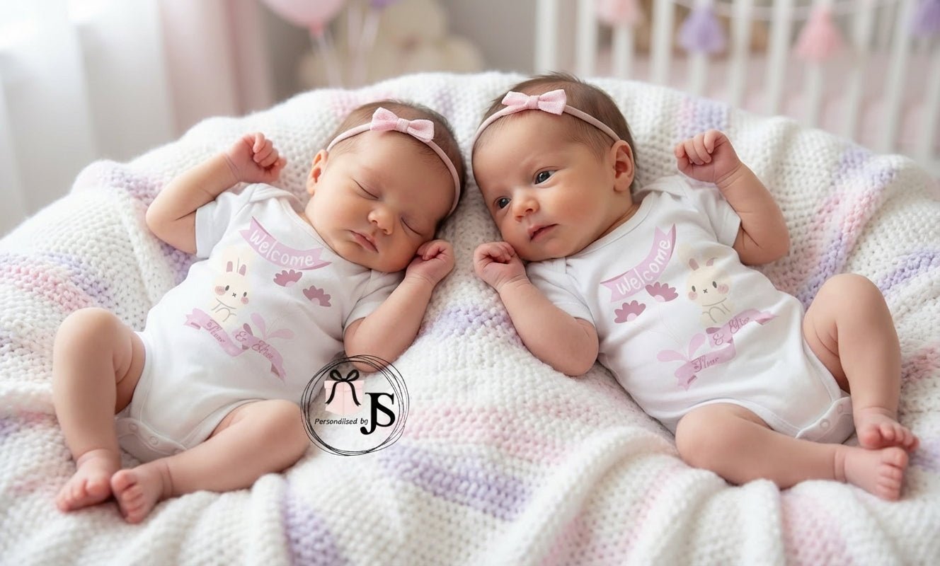 Baby romper: ''Hoera een tweeling'' 2 stuks - Personalized by JS