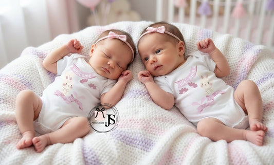 Baby romper: ''Hoera een tweeling'' 2 stuks - Personalized by JS