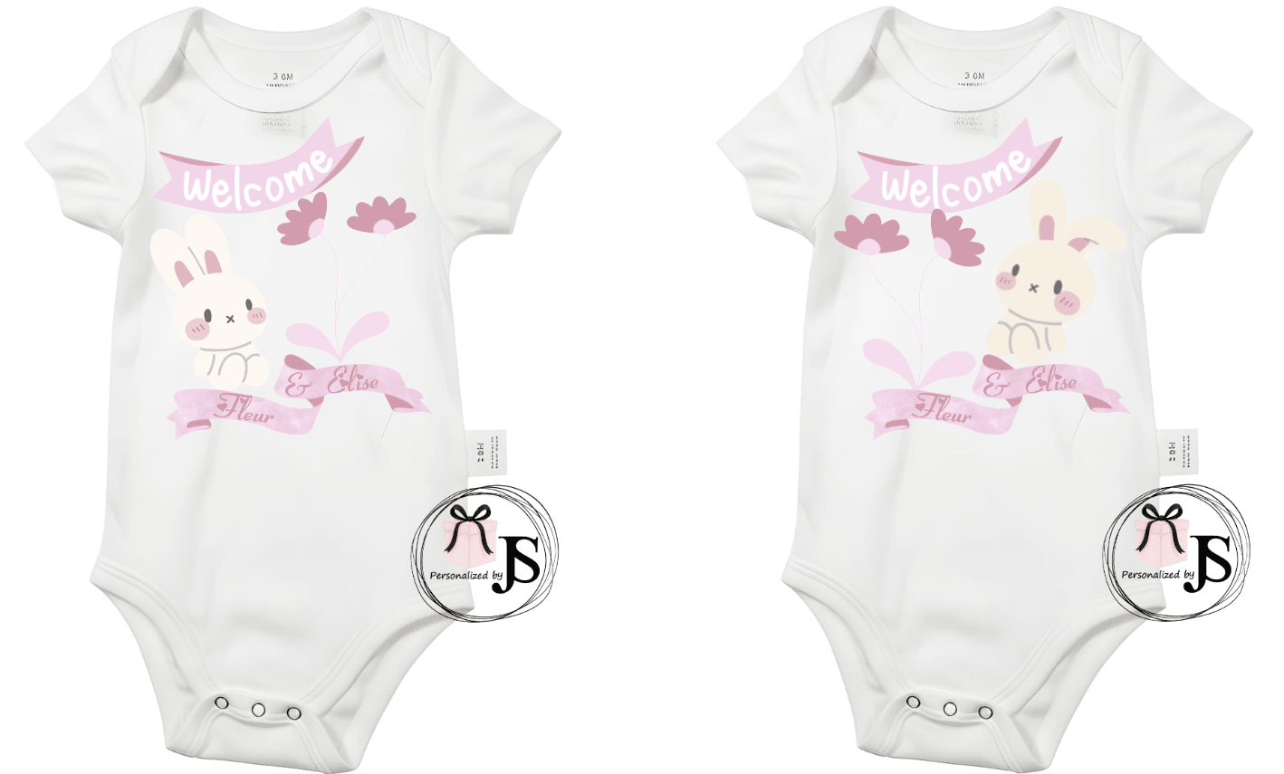 Baby romper: ''Hoera een tweeling'' 2 stuks - Personalized by JS