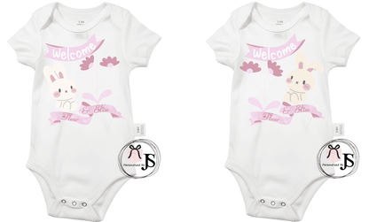 Baby romper: ''Hoera een tweeling'' 2 stuks - Personalized by JS