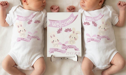Baby romper: ''Hoera een tweeling'' 2 stuks - Personalized by JS