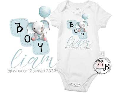 Baby Romper: Hoera! Het is een Jongen - Personalized by JS