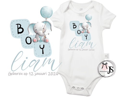 Baby Romper: Hoera! Het is een Jongen - Personalized by JS