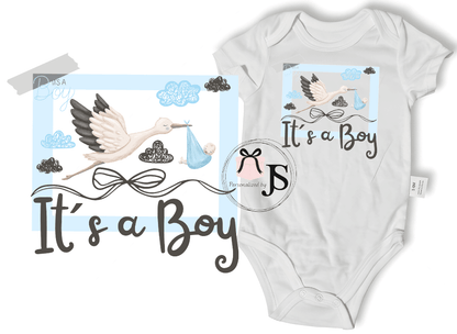 Baby Romper: Hoera! Het is een Jongen - Personalized by JS
