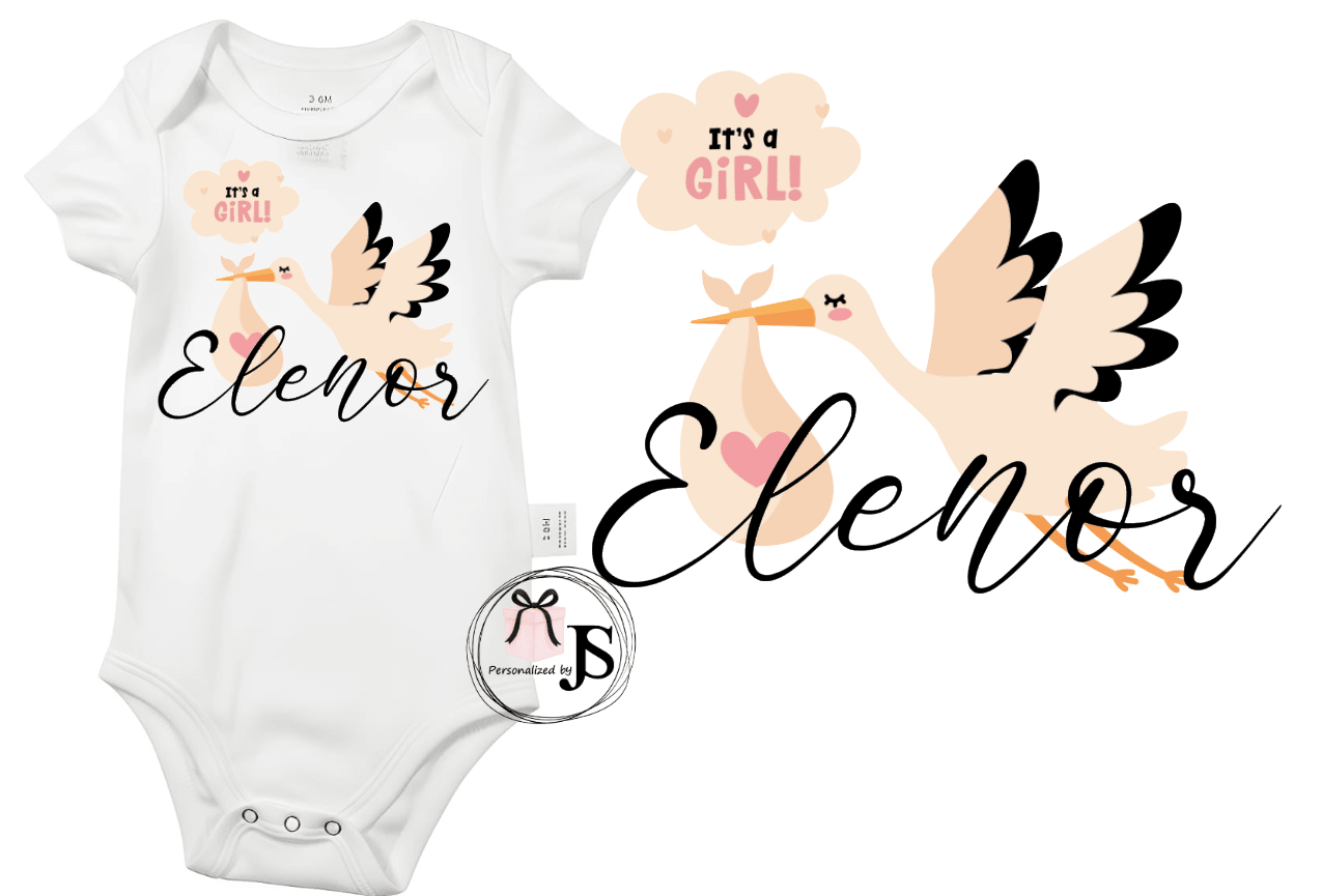 Baby Romper: Hoera! Het is een meisje - Personalized by JS