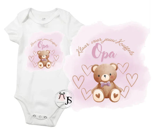 Baby romper: ''Klaar voor jouw knuffels... Opa'' - Personalized by JS