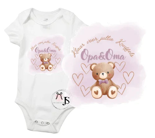 Baby romper: ''Klaar voor jullie knuffels... Opa & Oma'' - Personalized by JS