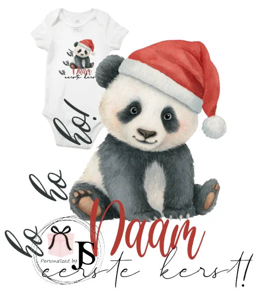 Baby romper: ''Mijn eerste Kerst + Naam+ Jaar'' - Personalized by JS