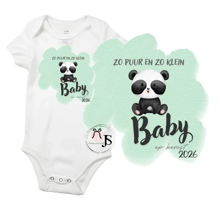 Baby romper: ''Zo puur en zo klein... Baby op komst 2026'' - Personalized by JS