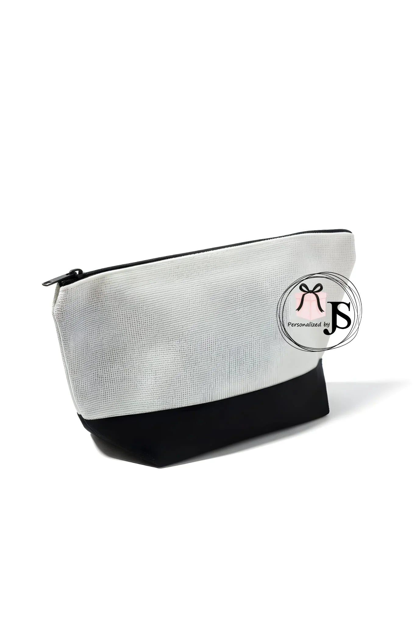 Blanco product - Tas met rits zwarte onderkant 24 x 14 cm - Personalized by JS