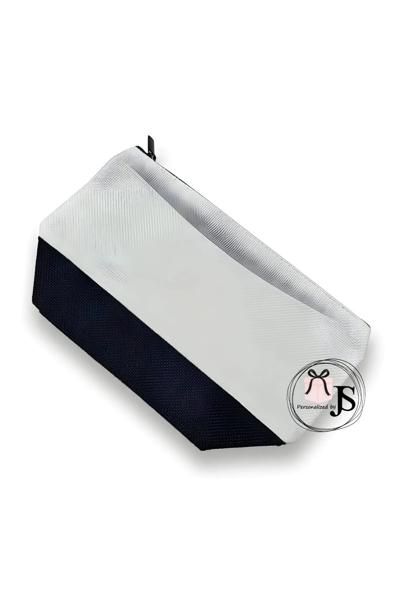 Blanco product - Tas met rits zwarte onderkant 24 x 14 cm - Personalized by JS