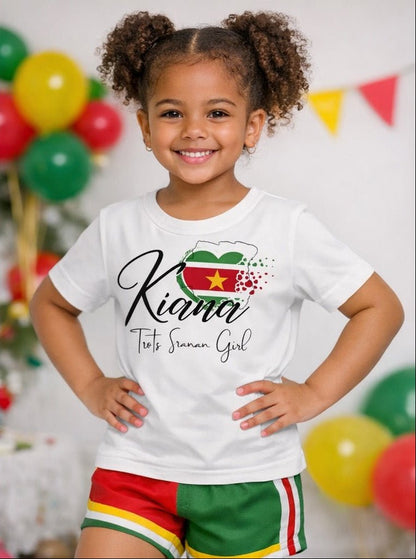 Gepersonaliseerd Kinder T-shirt – Trots Sranan - Personalized by JS
