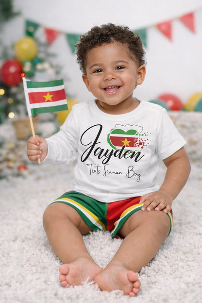 Gepersonaliseerd Kinder T-shirt – Trots Sranan - Personalized by JS