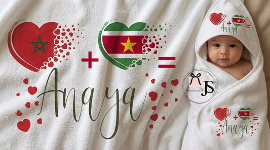 Gepersonaliseerde Baby Handdoek met Naam en Roots - Personalized by JS