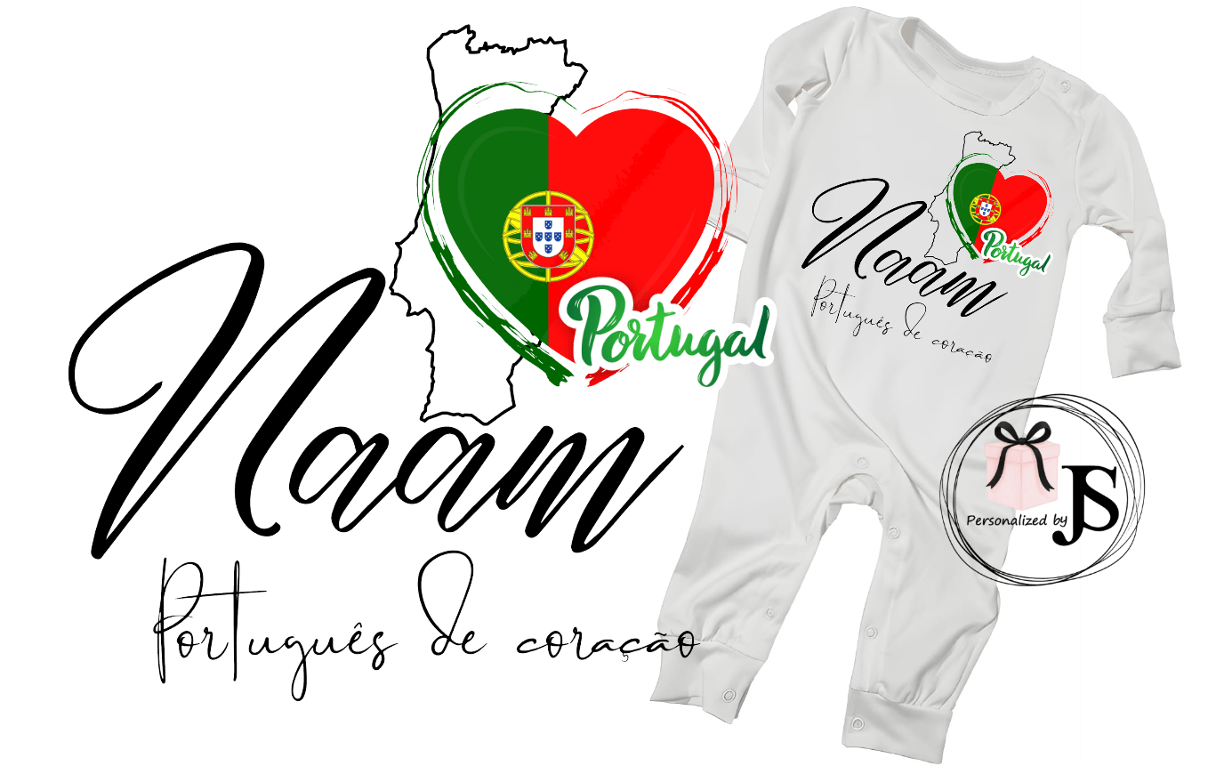 Gepersonaliseerde babypak Roots Portugaal - Personalized by JS