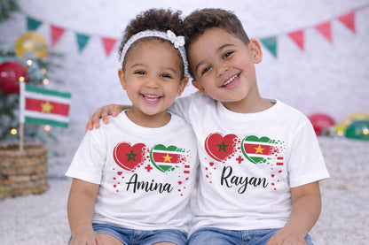 Gepersonaliseerde Kinder T-shirt – Marokkaans & Surinaams - Personalized by JS