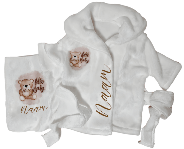 Luxe Baby Badjas Set – Gepersonaliseerd - Personalized by JS
