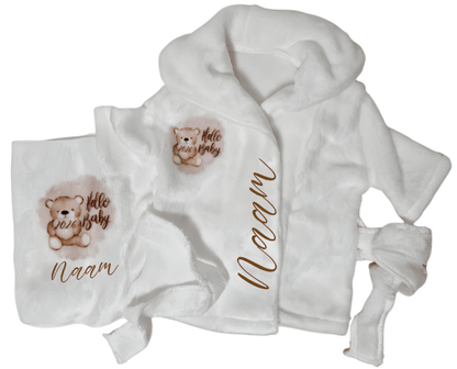 Luxe Baby Badjas Set – Gepersonaliseerd - Personalized by JS