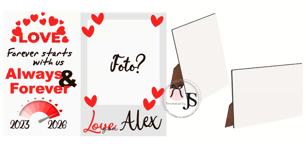 MDF Displaybord met Standaard – Personaliseerbaar - Personalized by JS